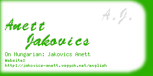 anett jakovics business card